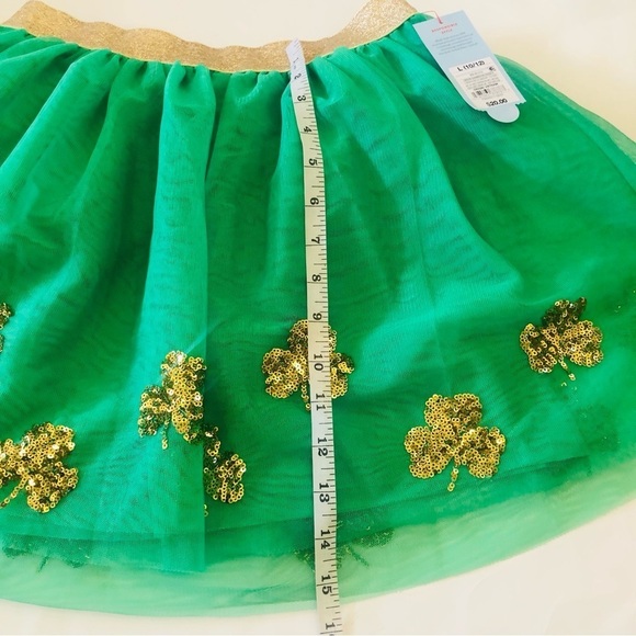 Cat & Jack Girls St. Patrick’s Gold Sequins Shamrocks Tutu Skirt Size L10/12 - Picture 9 of 9
